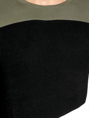 olive green color block t-shirt - 16445114 - Standard Image - 5