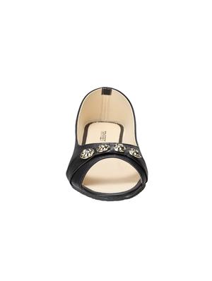 black slip on sandals - 16445162 - Standard Image - 3