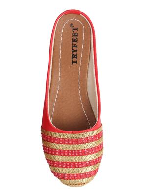 red slip on mules - 16445167 - Standard Image - 4