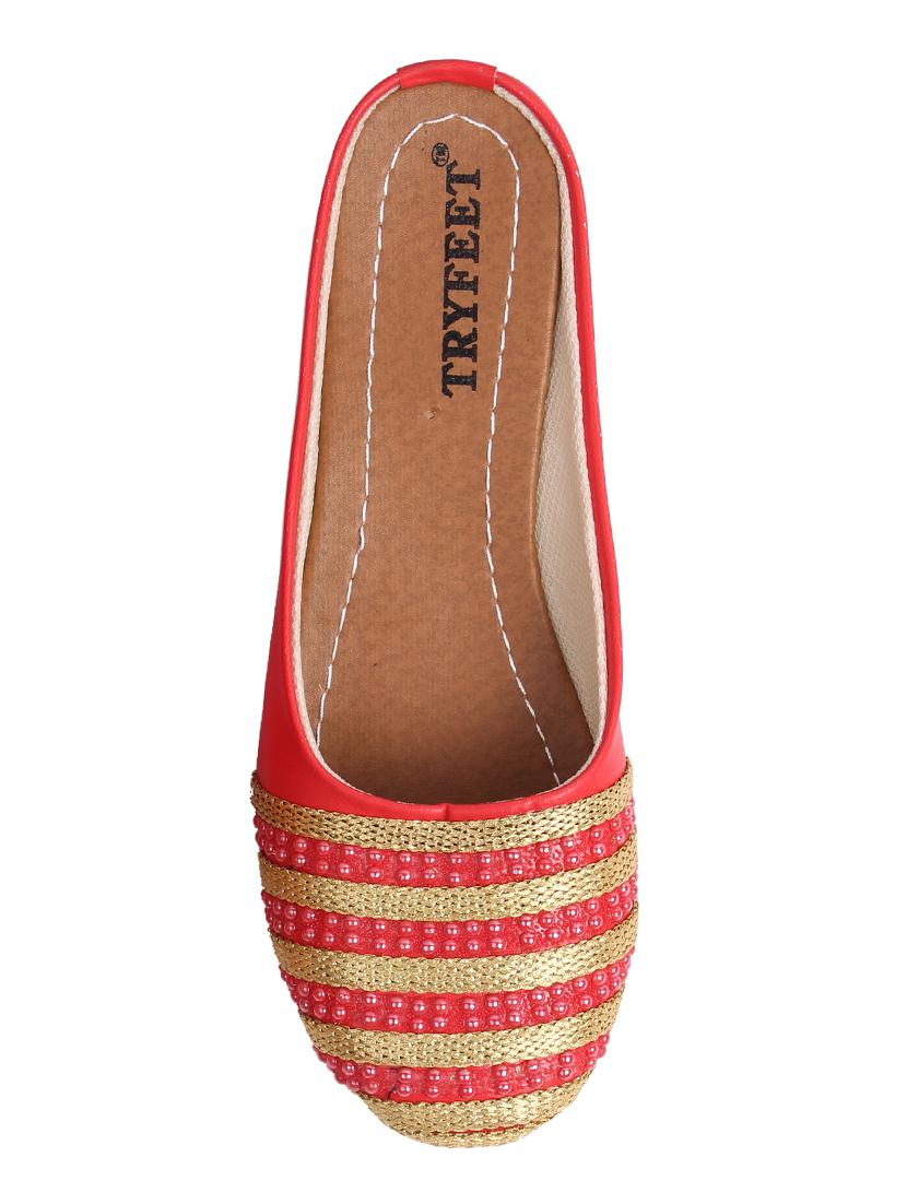red slip on mules - 16445167 - Zoom Image - 4