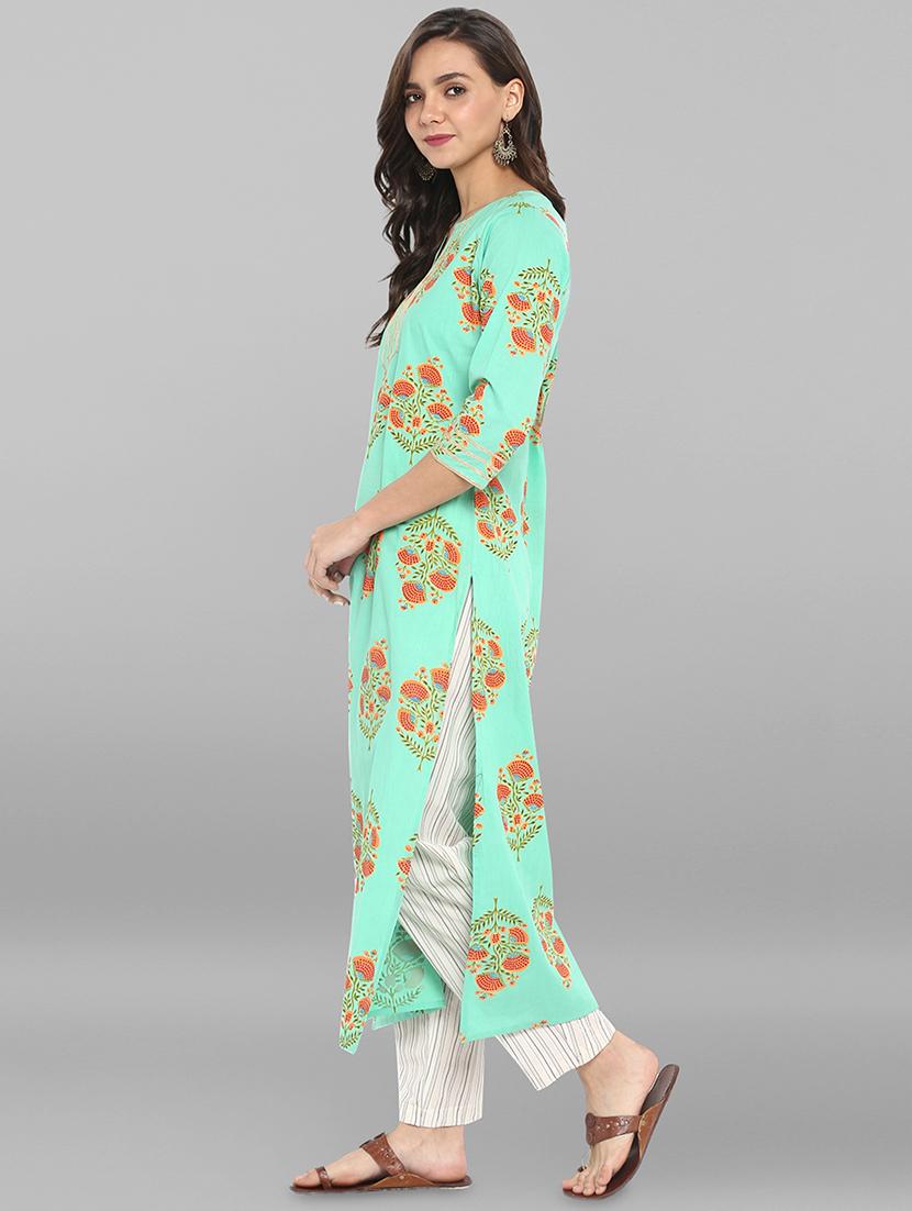 floral printed kurta pant set - 16445202 - Zoom Image - 2