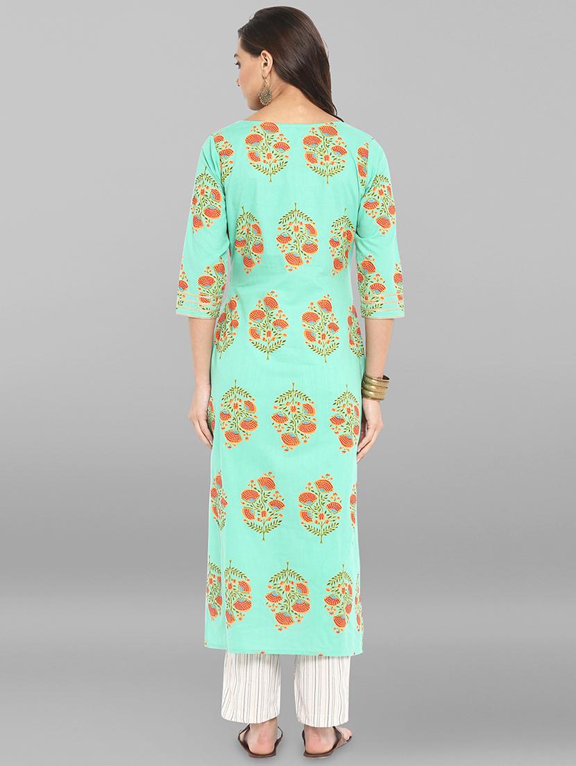 floral printed kurta pant set - 16445202 - Zoom Image - 3