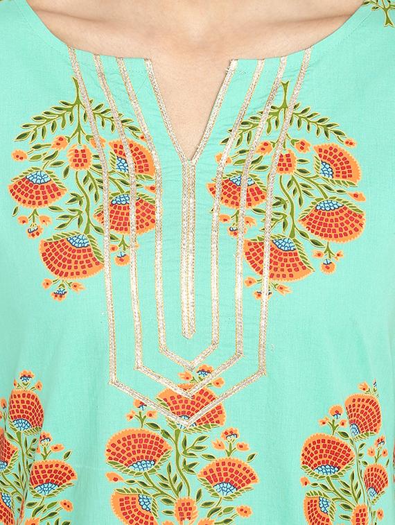 floral printed kurta pant set - 16445202 - Zoom Image - 4