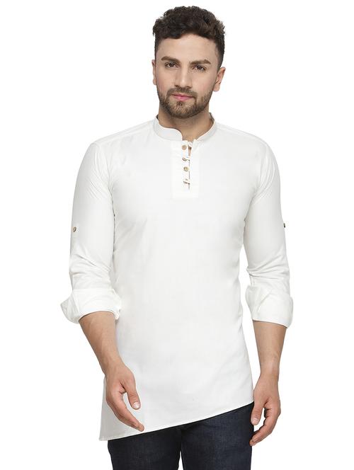 white solid asymmetric kurta - 16445479 - Very Small Image - 1