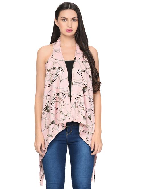 fringe hem asymmetric shrug - 16446780 - Standard Image - 1