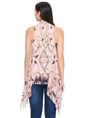 fringe hem asymmetric shrug - 16446780 - Standard Image - 3