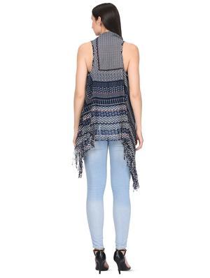fringe hem asymmetric shrug - 16446788 - Standard Image - 3