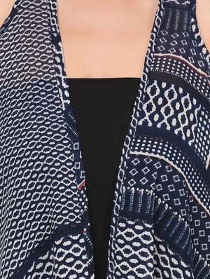 fringe hem asymmetric shrug - 16446788 - Standard Image - 4