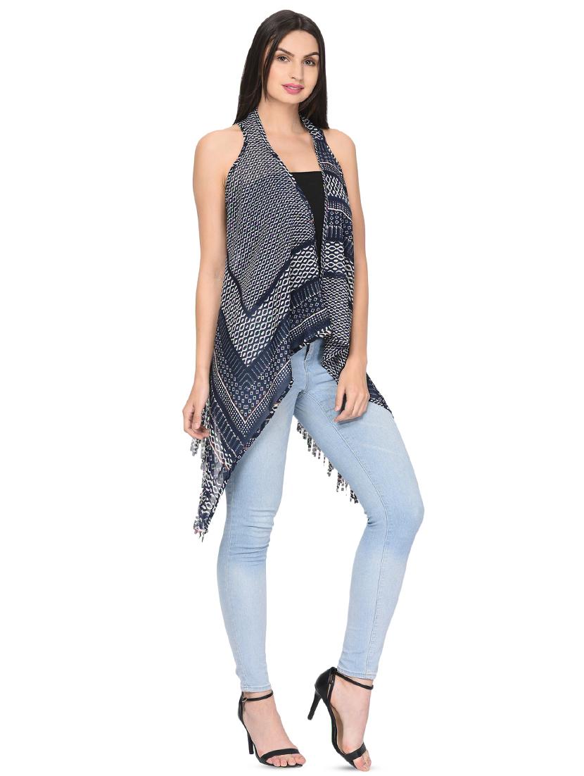 fringe hem asymmetric shrug - 16446788 - Zoom Image - 2