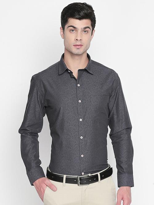black printed formal shirt - 16447018 - Standard Image - 1