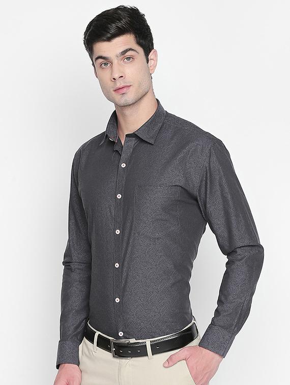black printed formal shirt - 16447018 - Zoom Image - 2