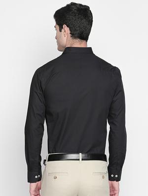 black solid formal shirt - 16447019 - Standard Image - 3