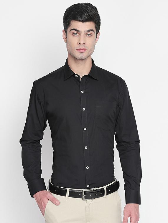 black solid formal shirt - 16447019 - Zoom Image - 1