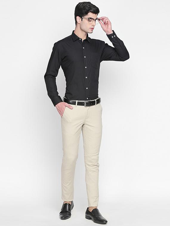 black solid formal shirt - 16447019 - Zoom Image - 4