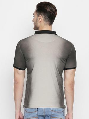 grey chest print polo t-shirt - 16447035 - Standard Image - 3