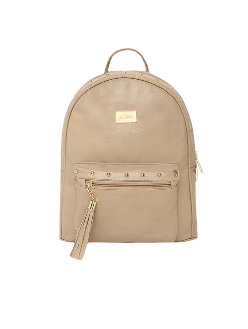 beige leatherette (pu) regular backpack - 16447142 - Standard Image - 1