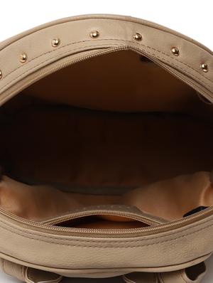 beige leatherette (pu) regular backpack - 16447142 - Standard Image - 3
