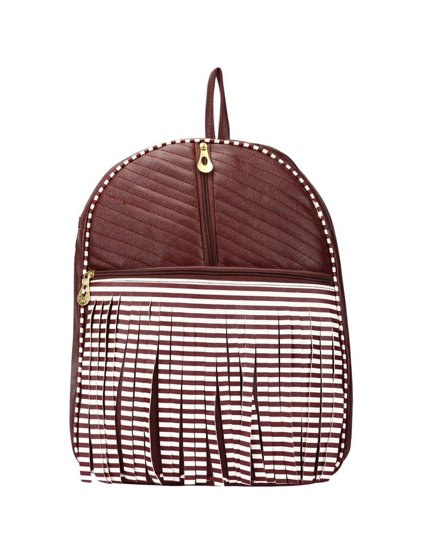 brown leatherette (pu) fashion backpack - 16447288 - Zoom Image - 1
