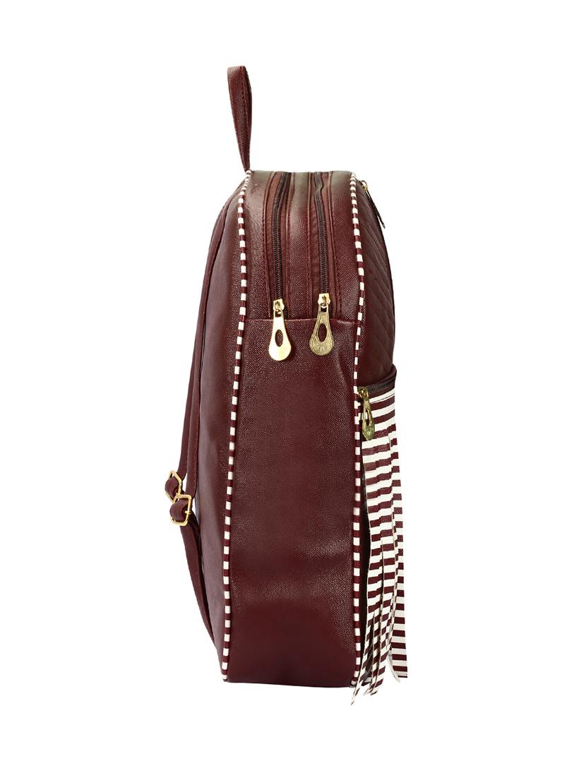 brown leatherette (pu) fashion backpack - 16447288 - Zoom Image - 5