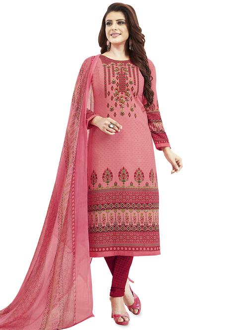 printed unstitched suit - 16448024 - Standard Image - 1