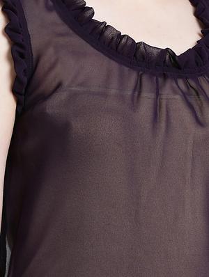 ruffle trim sheer top - 16448338 - Standard Image - 5