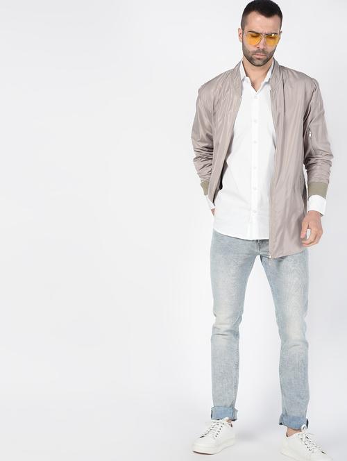 white solid casual shirt - 16448535 - Standard Image - 1