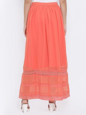 high rise lace detail a-line skirt - 16448855 - Standard Image - 3
