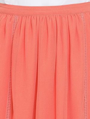high rise lace detail a-line skirt - 16448855 - Standard Image - 5