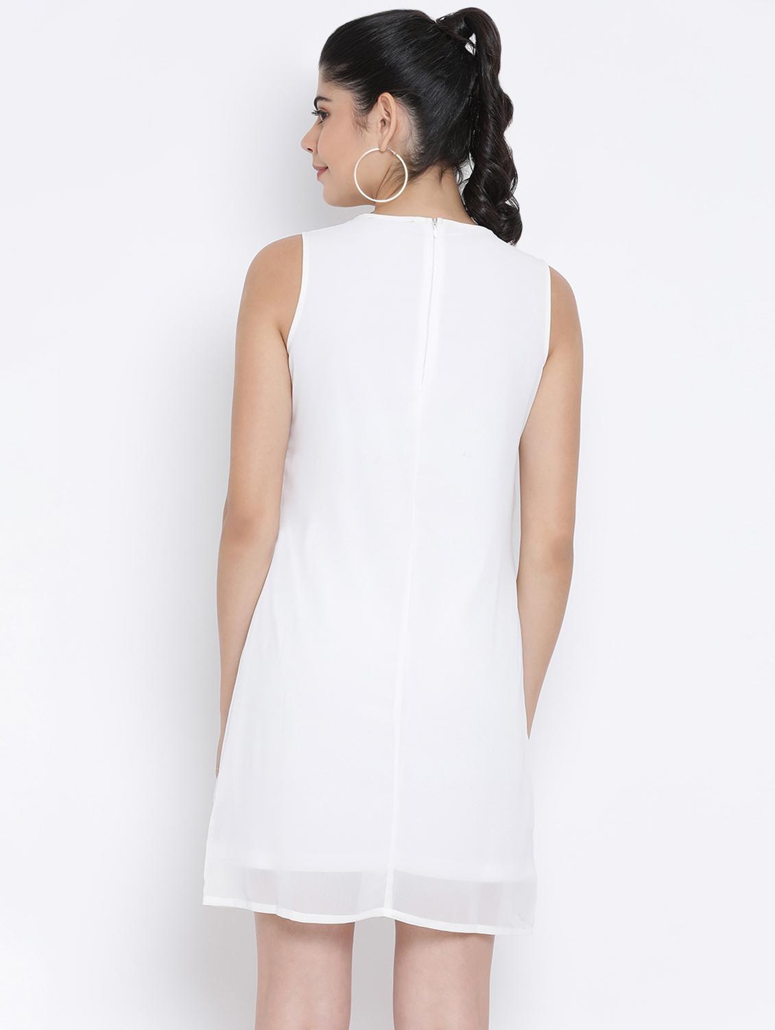 round neck embellished a-line dress - 16448859 - Zoom Image - 3