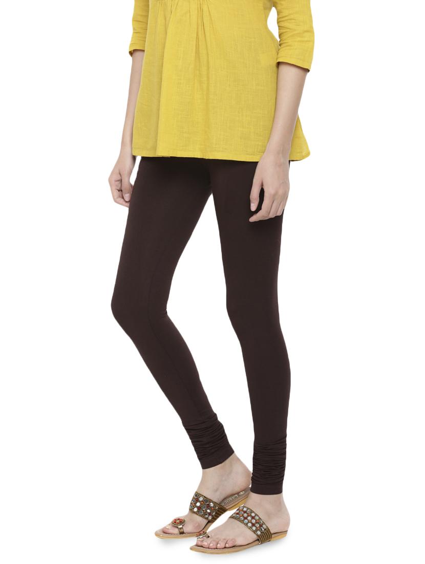 brown solid churidar - 16449104 - Zoom Image - 2