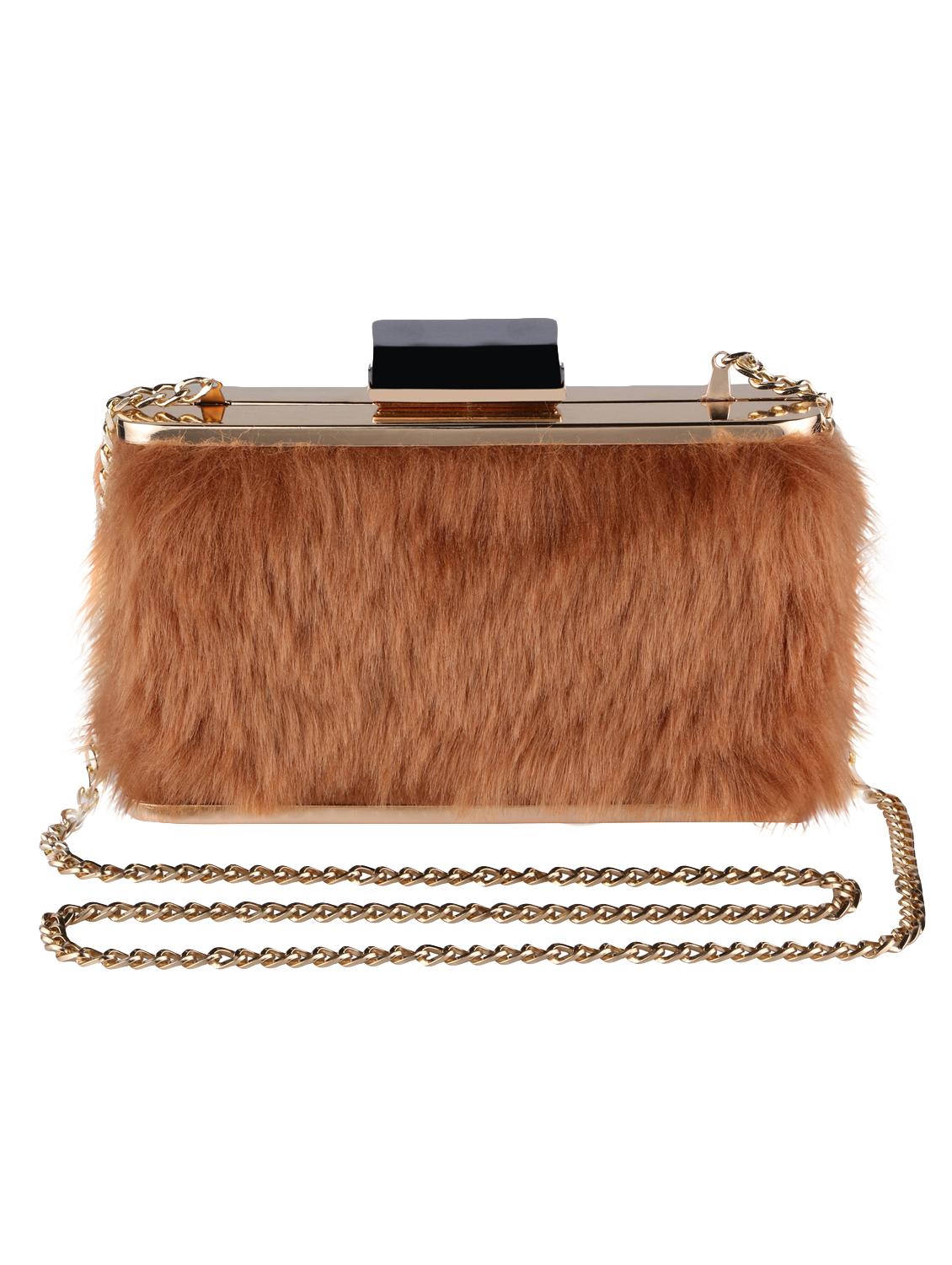 brown metal regular clutch - 16450141 - Zoom Image - 1