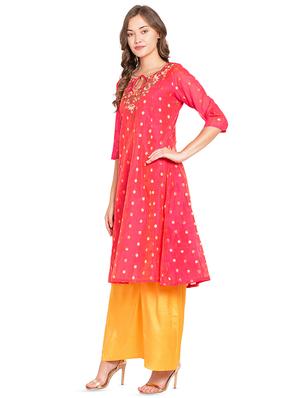 embroidered kurta palazzo set - 16450164 - Standard Image - 2
