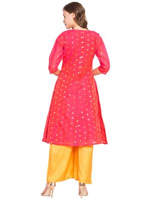 embroidered kurta palazzo set - 16450164 - Standard Image - 3