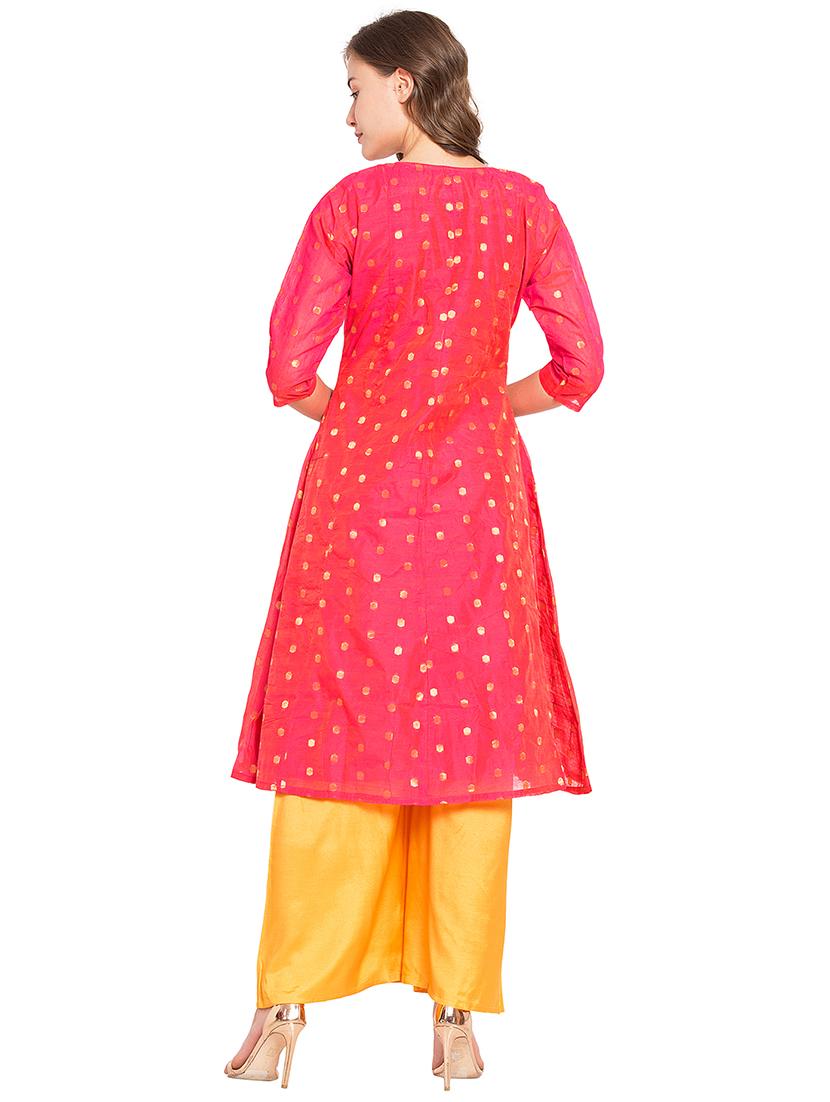 embroidered kurta palazzo set - 16450164 - Zoom Image - 3