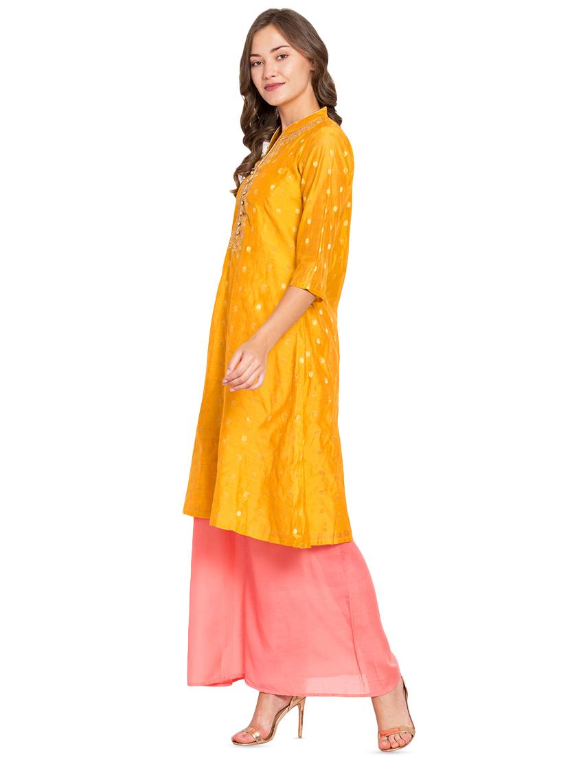 embroidered kurta palazzo set - 16450165 - Zoom Image - 2