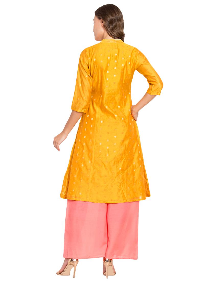 embroidered kurta palazzo set - 16450165 - Zoom Image - 3