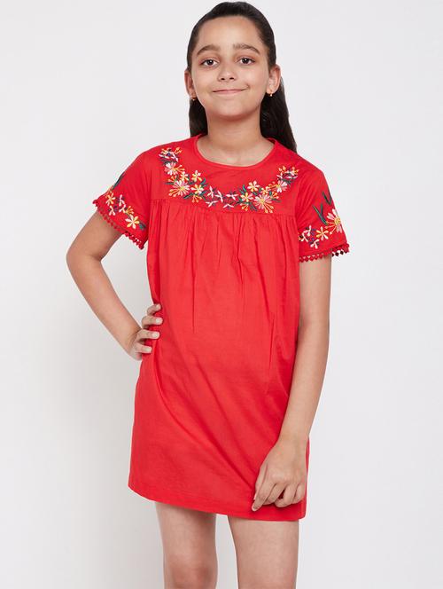 lace detail floral embroidered dress - 16450504 - Standard Image - 1