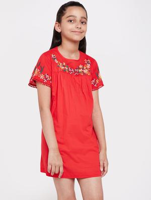 lace detail floral embroidered dress - 16450504 - Standard Image - 2