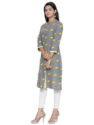 priinted straight kurta - 16450579 - Standard Image - 2