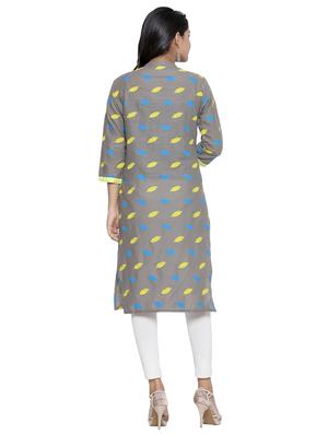 priinted straight kurta - 16450579 - Standard Image - 3