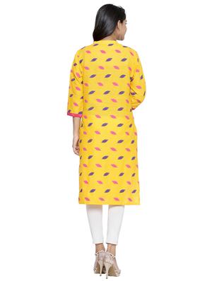 priinted straight kurta - 16450580 - Standard Image - 3