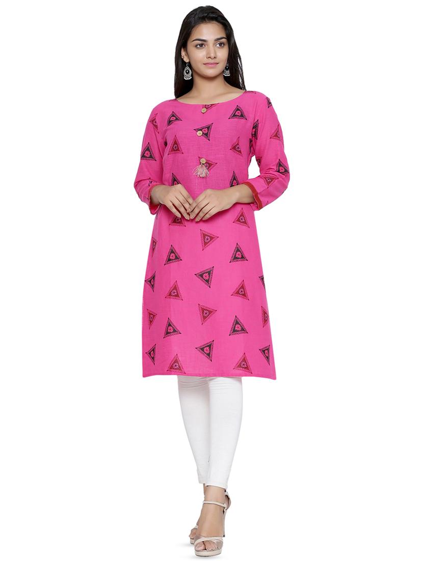 priinted straight kurta - 16450582 - Zoom Image - 1