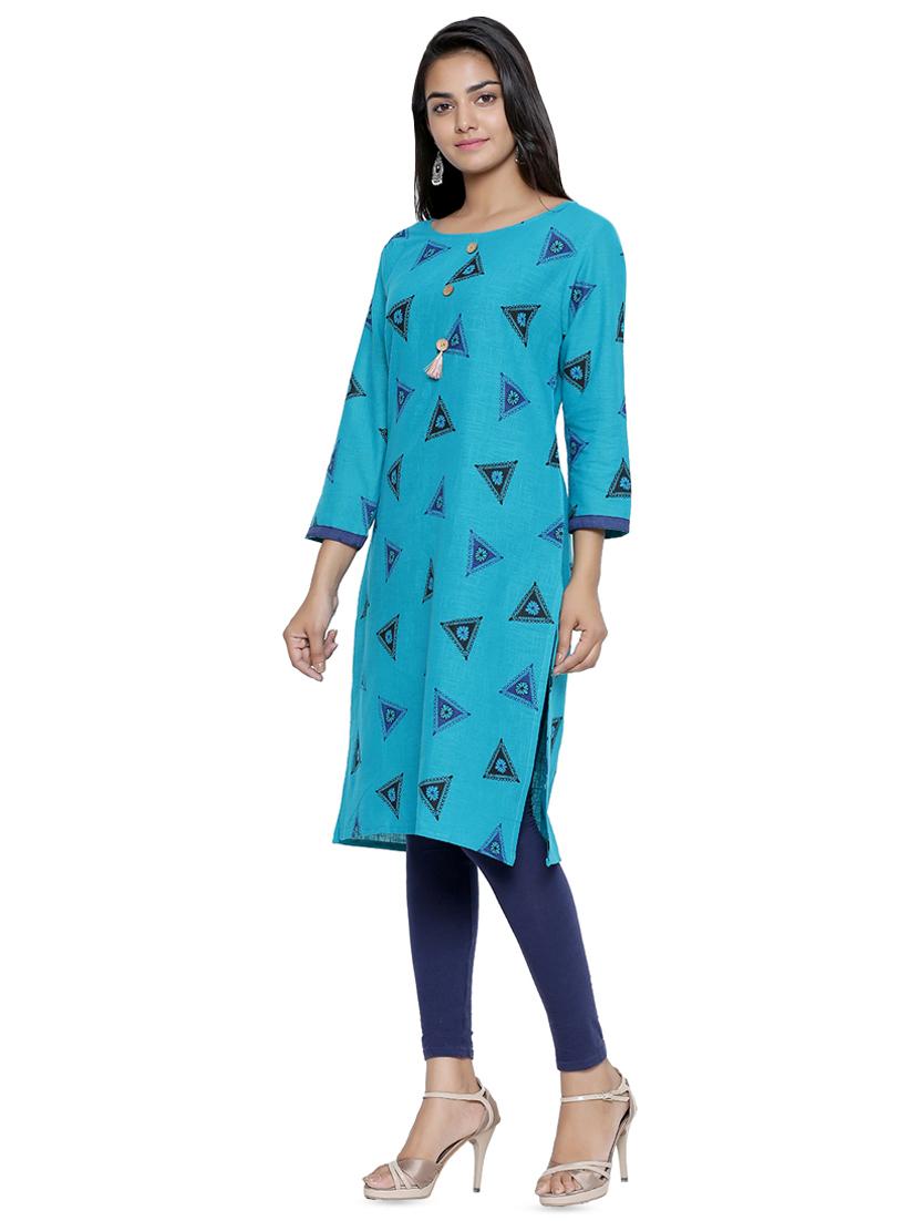 priinted straight kurta - 16450584 - Zoom Image - 2