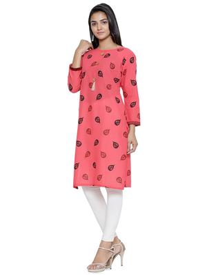 printed straight kurta - 16450593 - Standard Image - 2