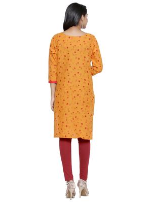 printed straight kurta - 16450599 - Standard Image - 3