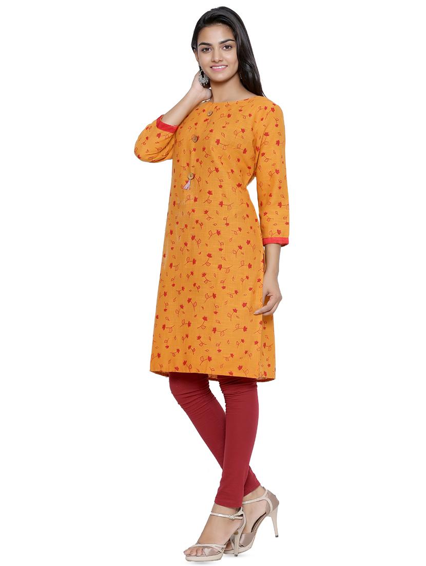 printed straight kurta - 16450599 - Zoom Image - 2