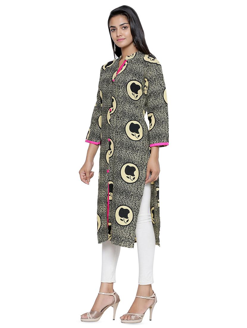 printed straight kurta - 16450608 - Zoom Image - 2