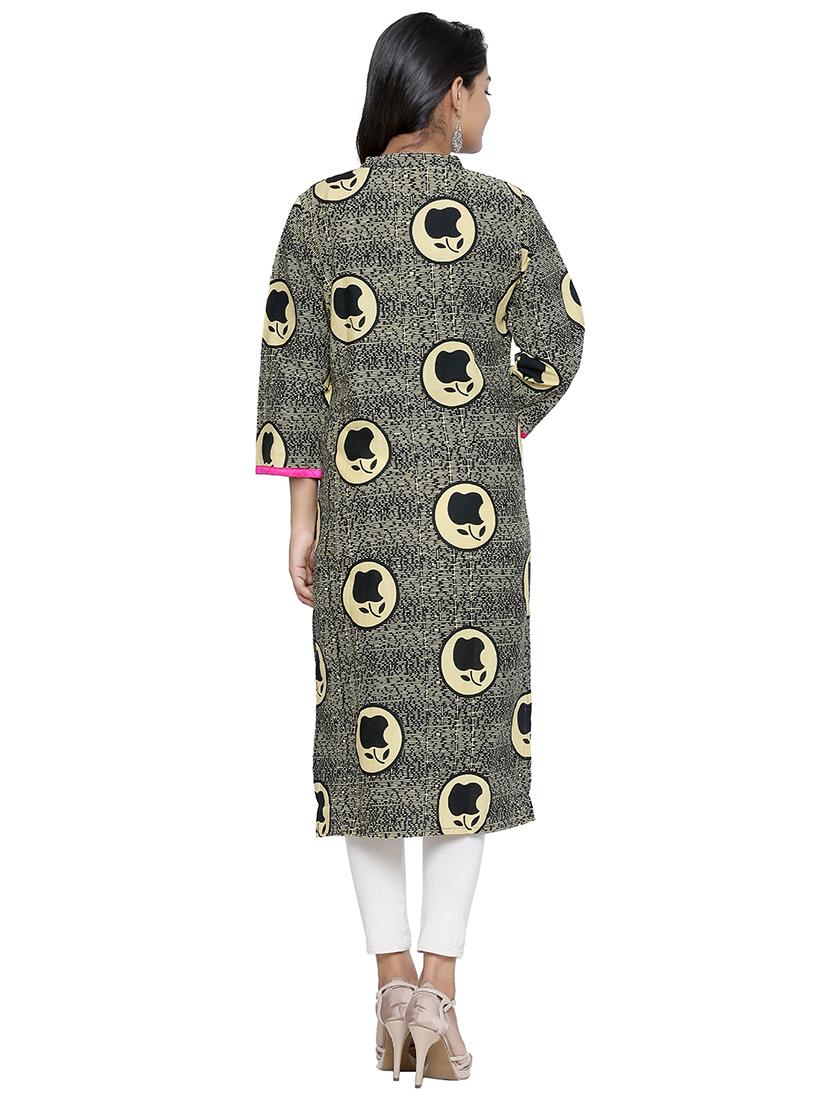 printed straight kurta - 16450608 - Zoom Image - 3