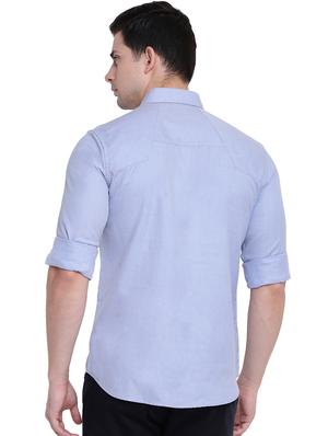 light blue solid casual shirt - 16451256 - Standard Image - 3