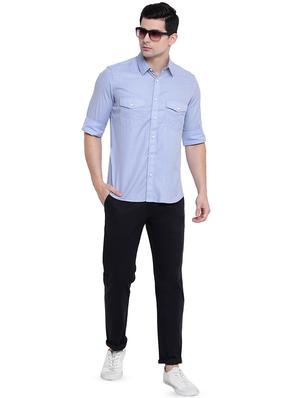 light blue solid casual shirt - 16451256 - Standard Image - 4